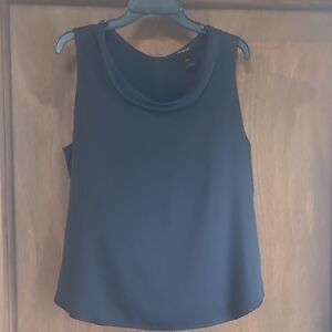 Ann Taylor Sleeveless Dark Blue Blouse